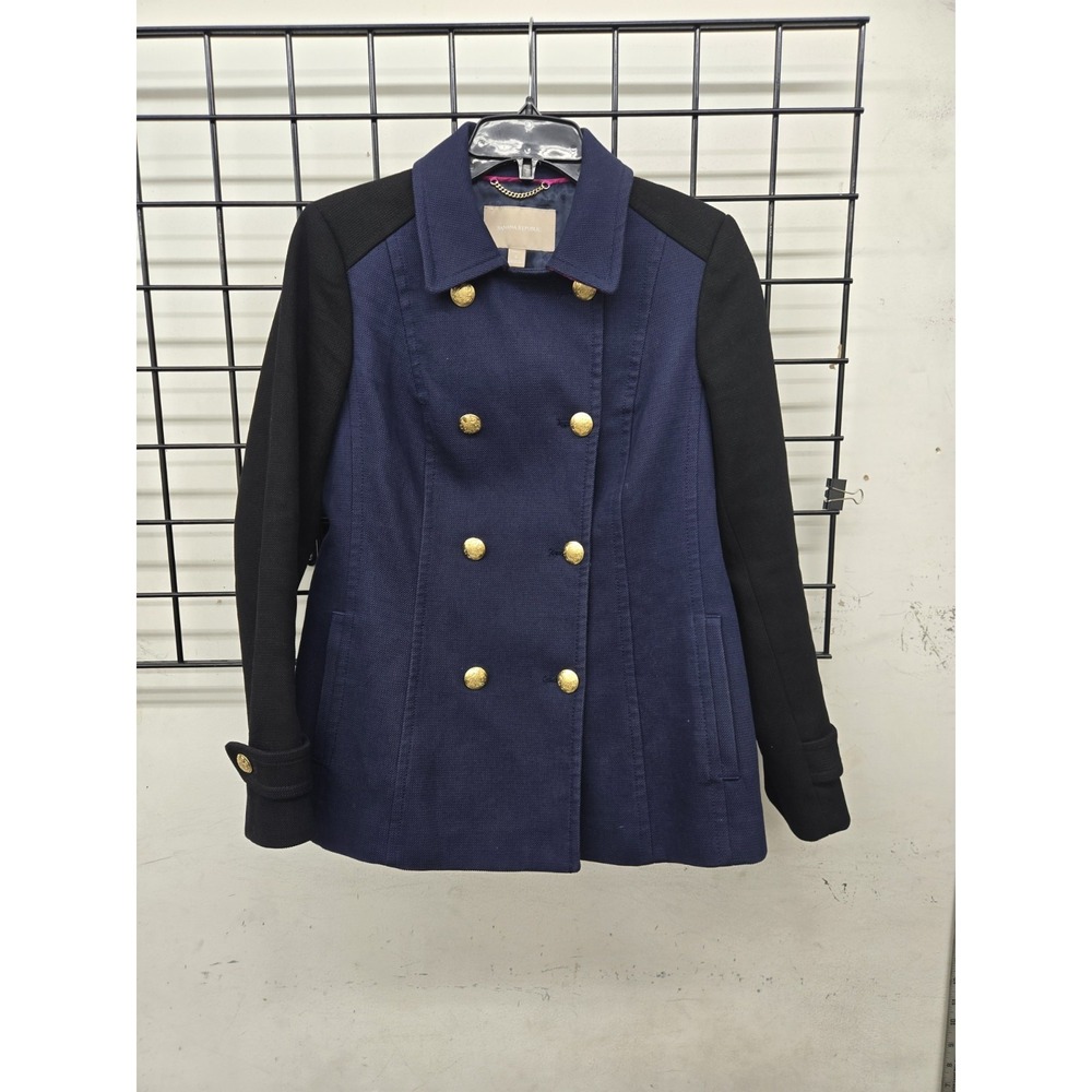 Banana Republic Women's‎ Naval Double Breasted Jacket Navy And Black Size Small